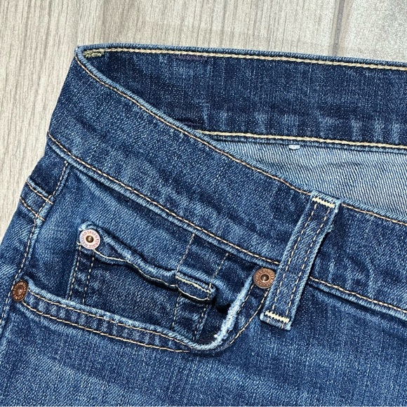 7 FOR ALL MANKIND 7FAM ROXANNE Whiskered Low Rise Skinny Jeans 27 - Picture 3 of 12